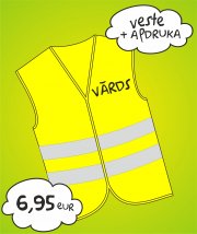 LABA CENA bērnu drošības veste ar apdruku